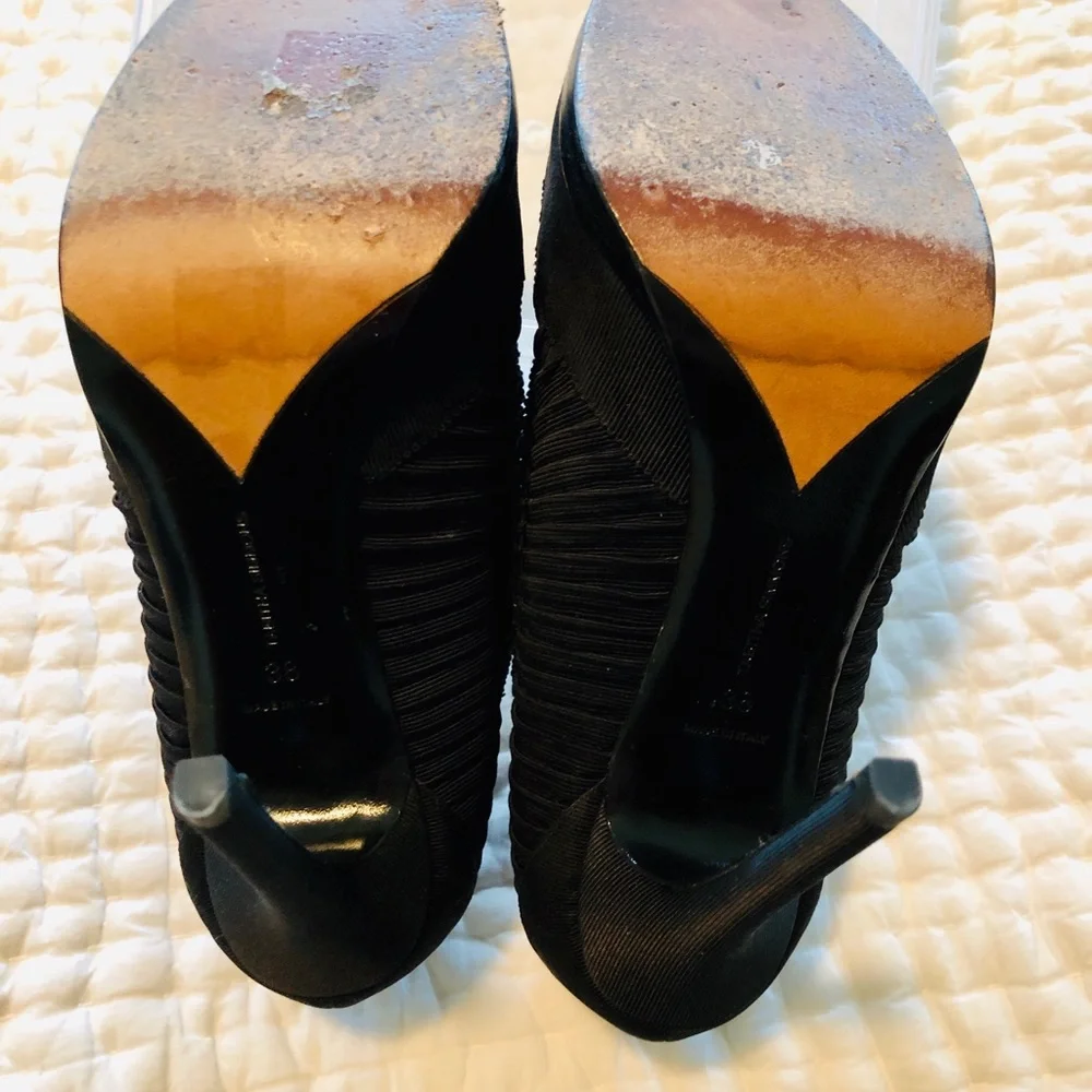 Tabitha Simmons Fabulous Platform Silk Pumps Stiletto Heels, sz 7.5/38